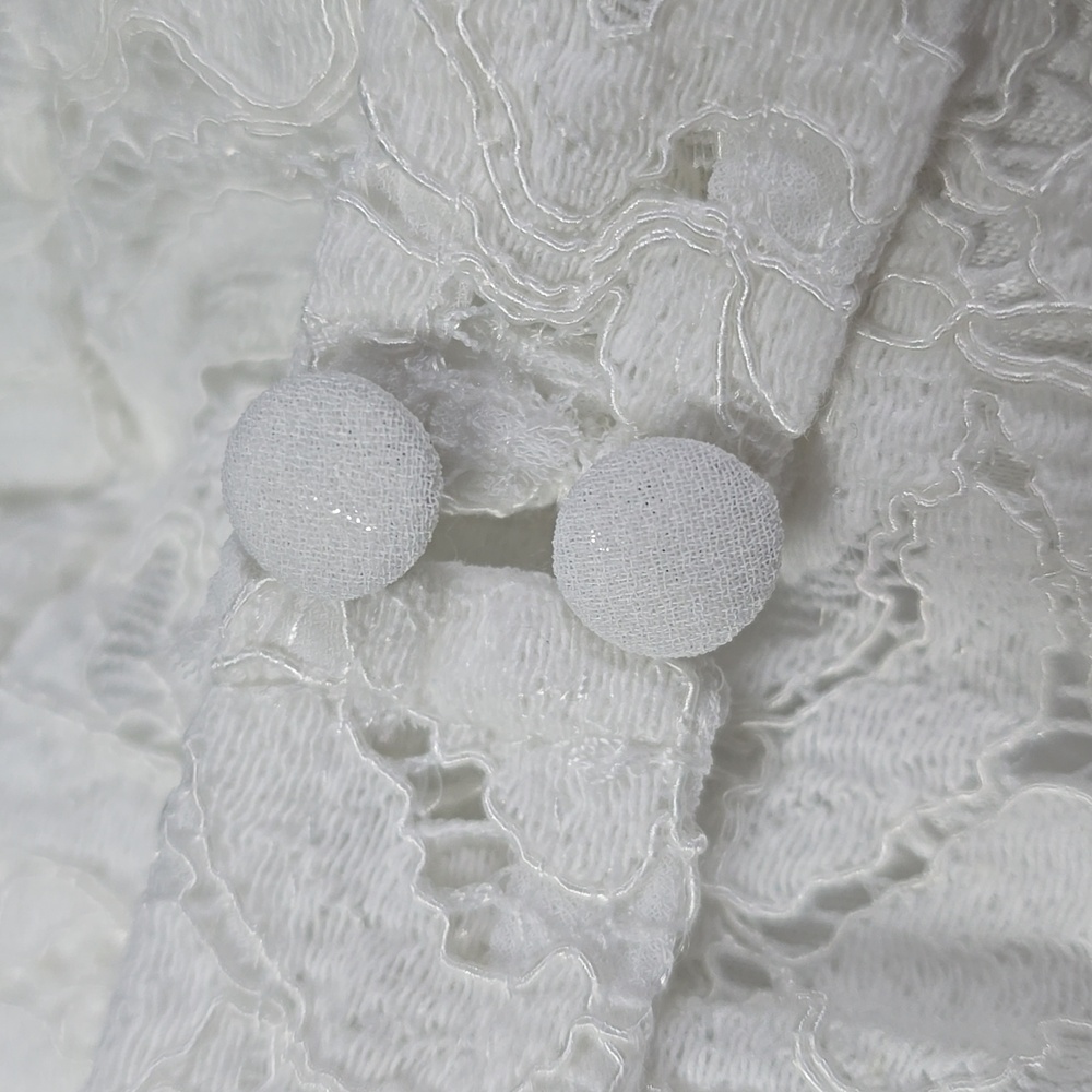 Lace Wedding Dress Size M Medium 5 6 7 8 Stretch Long Lined Bride Bridal White - Picture 11 of 15